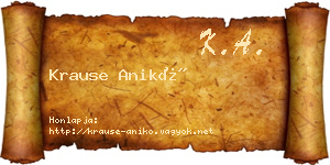 Krause Anikó névjegykártya